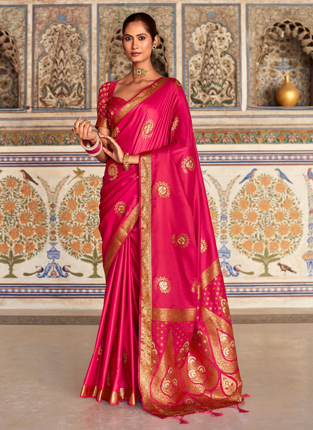 Classic Woven Satin Silk Saree - S4568