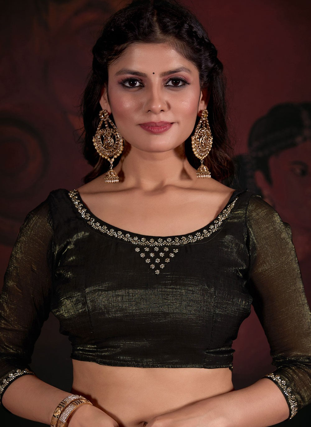 Trendy Zircon Chiffon Saree - S5644