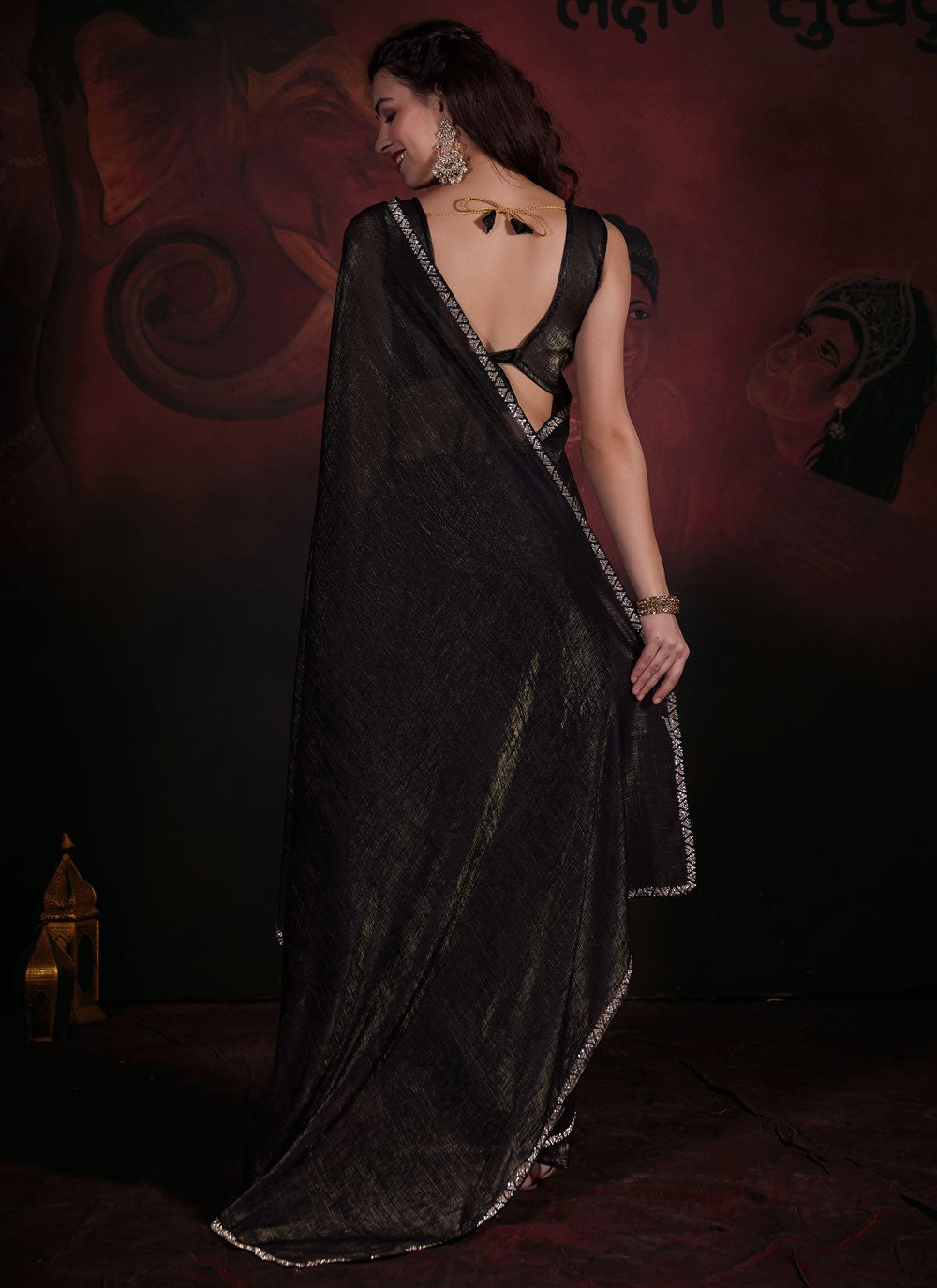 Trendy Zircon Chiffon Saree - S5677