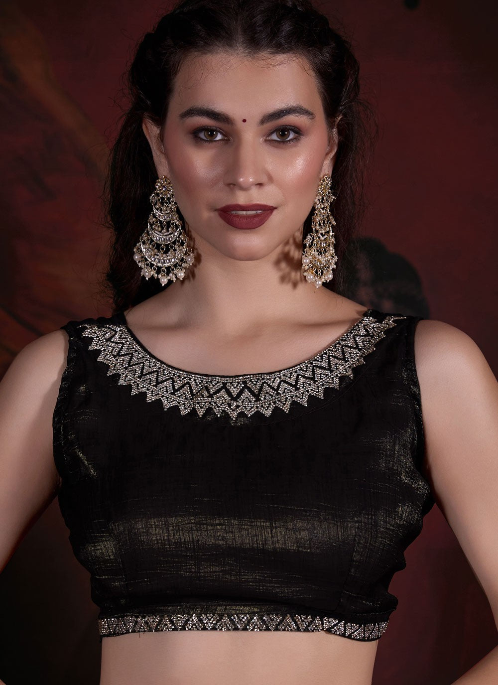Trendy Zircon Chiffon Saree - S5677
