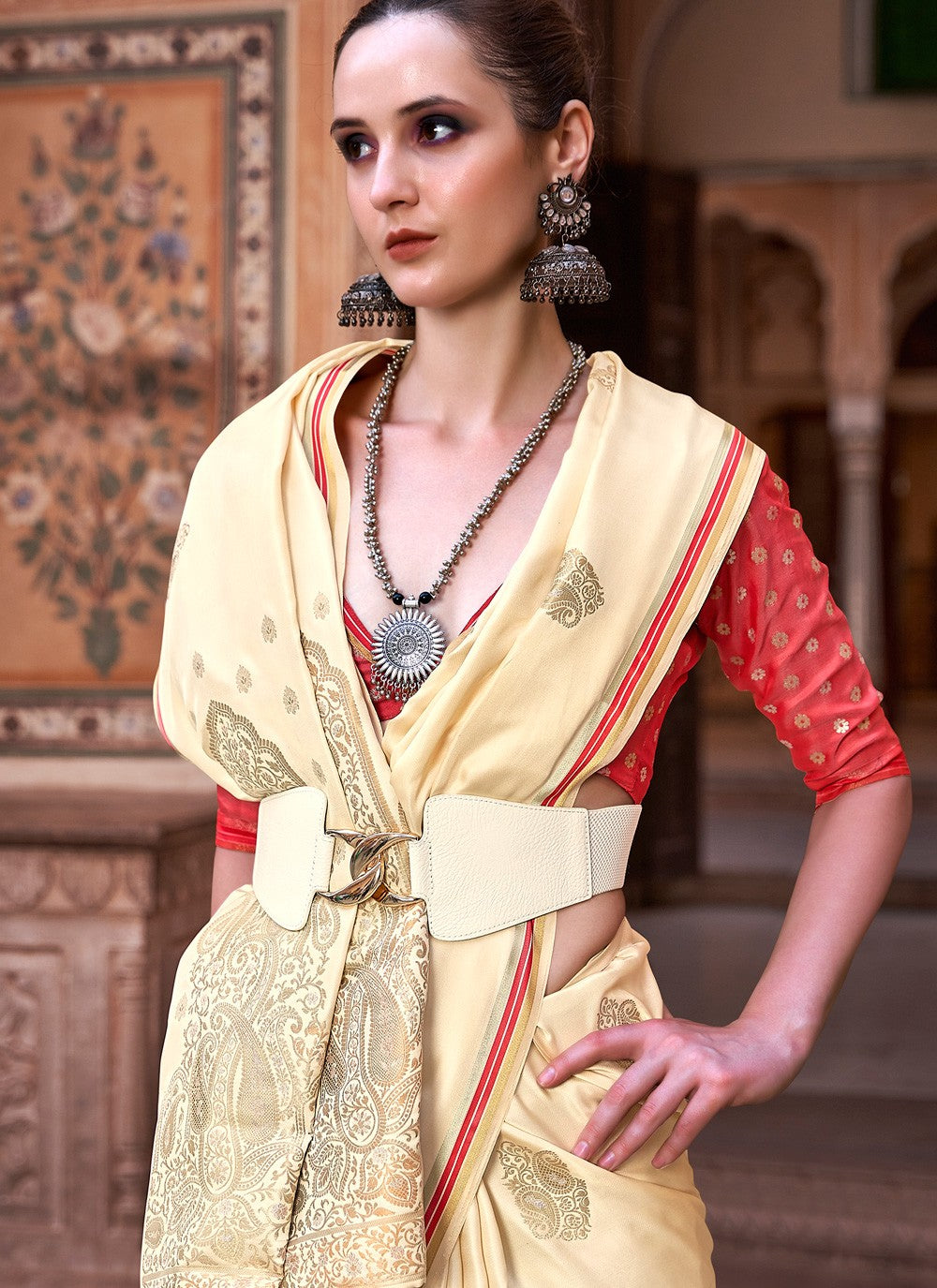 Classic Weaving Zari Satin Saree - S3679