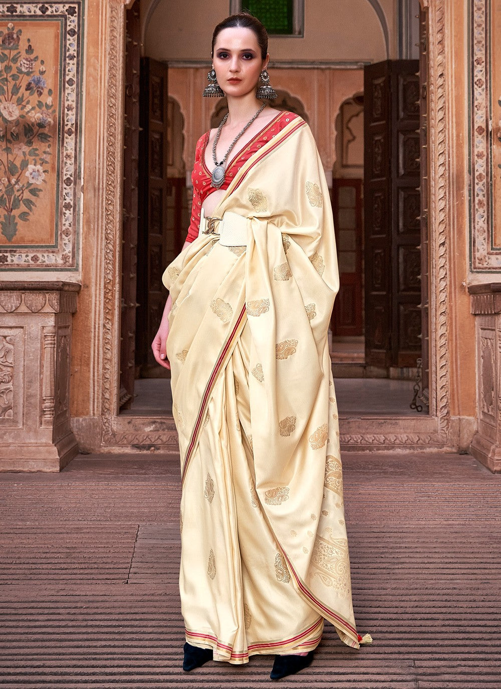 Classic Weaving Zari Satin Saree - S3679