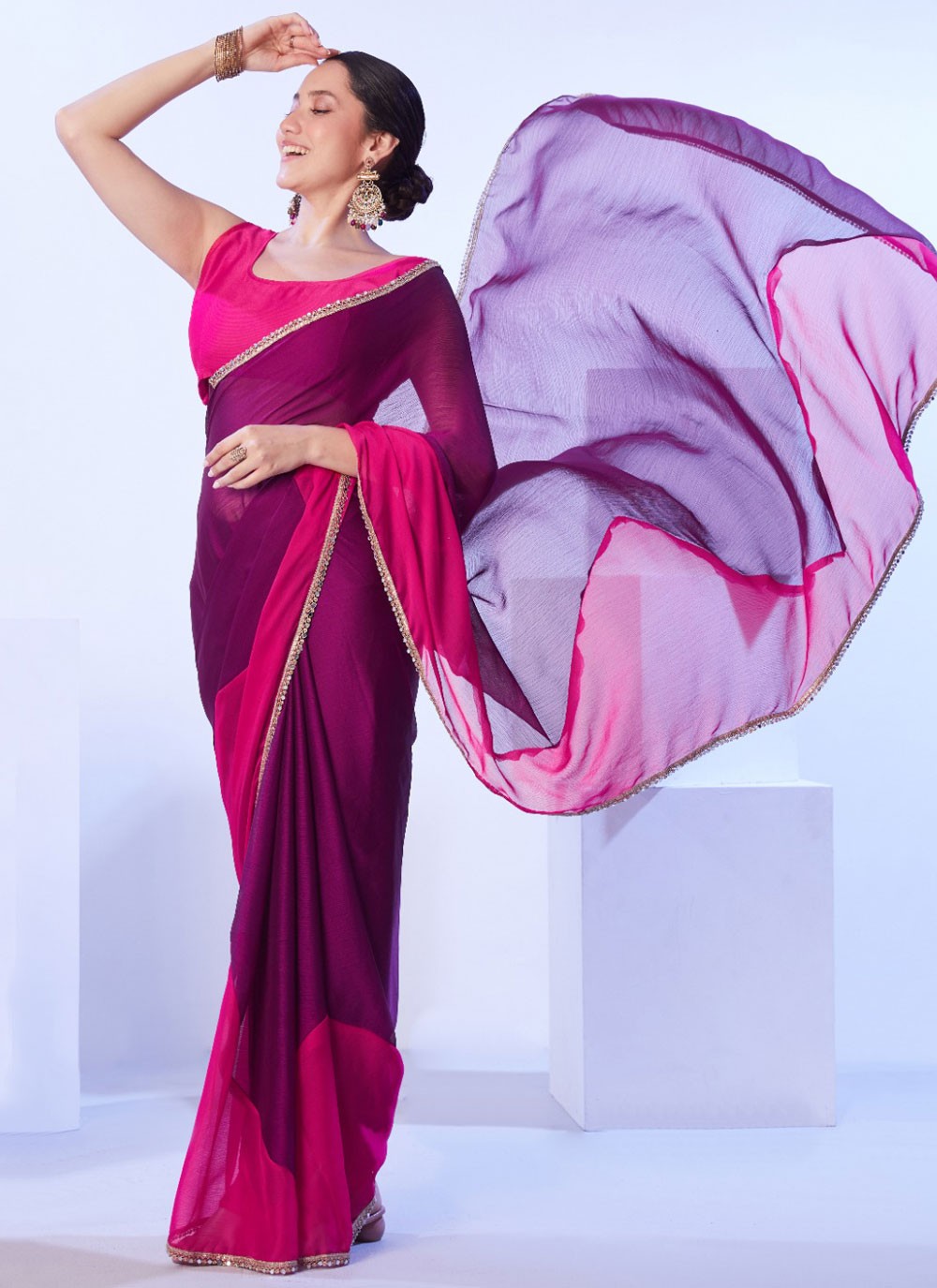 Designer Lace Multi Colour Satin Saree S12954