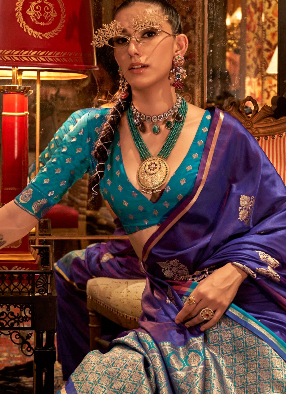 Traditional Weaving Zari Satin Saree - S7817