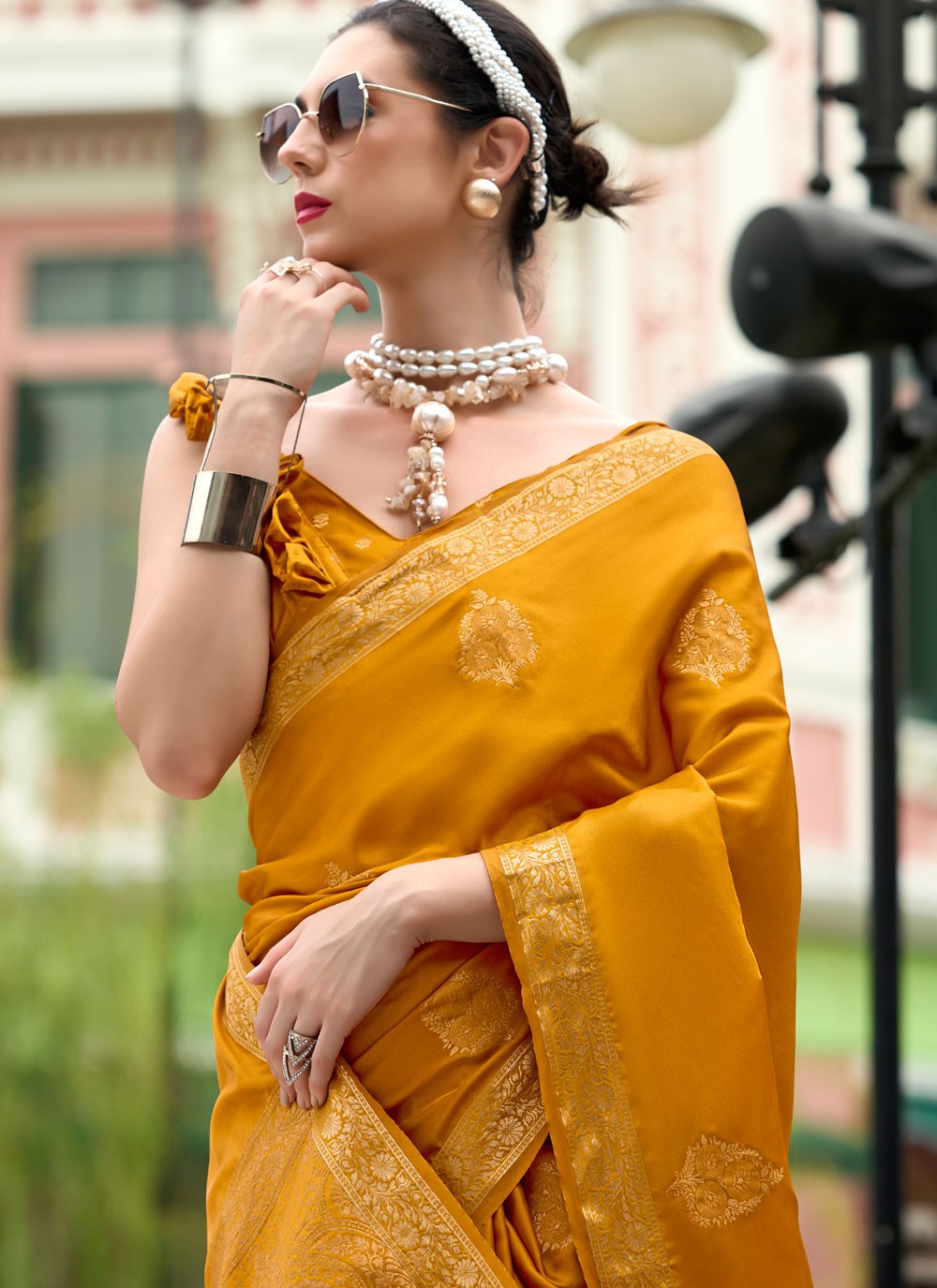Classic Weaving Zari Satin Saree - S7754