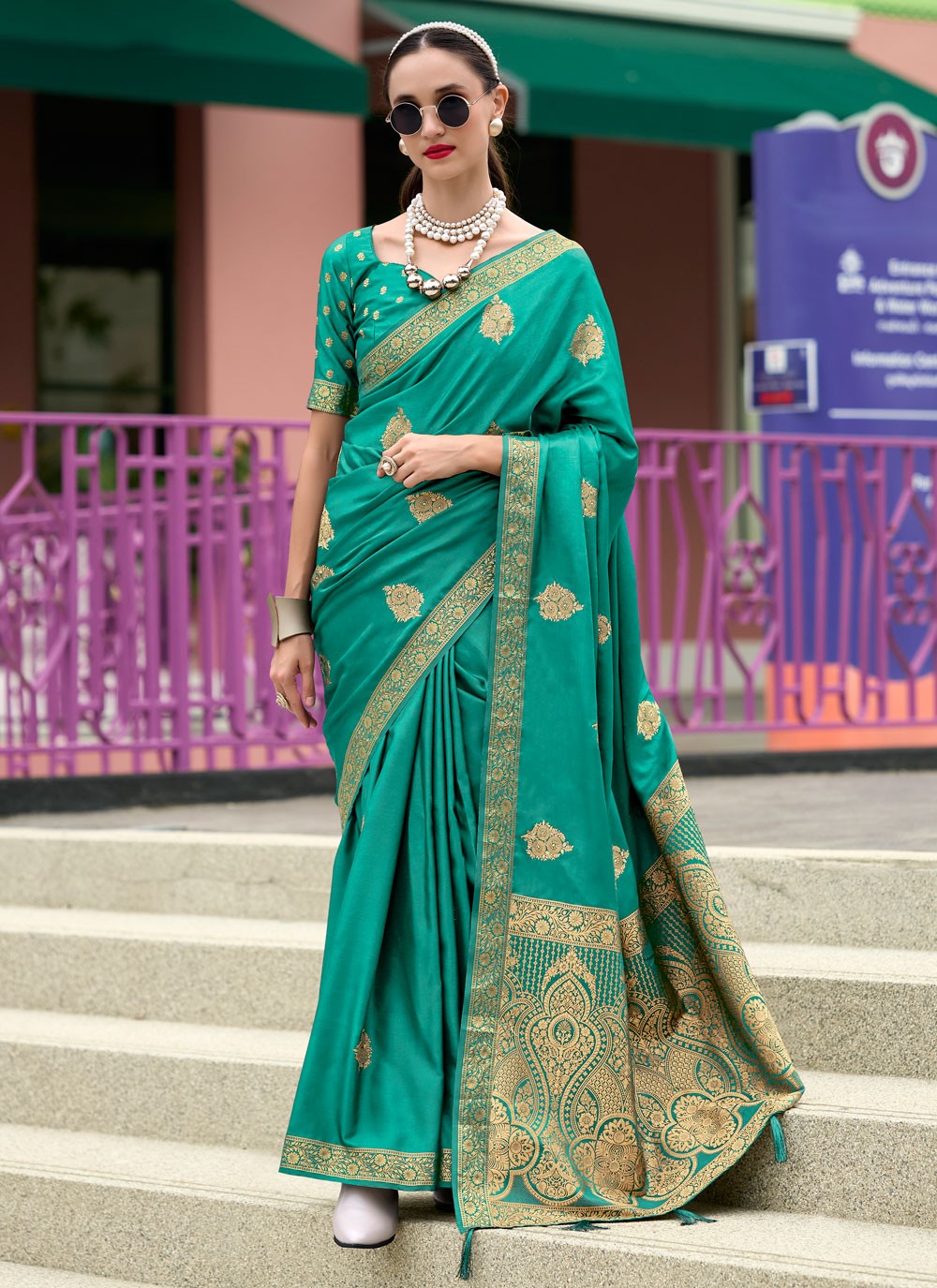 Classic Weaving Zari Satin Saree - S7754