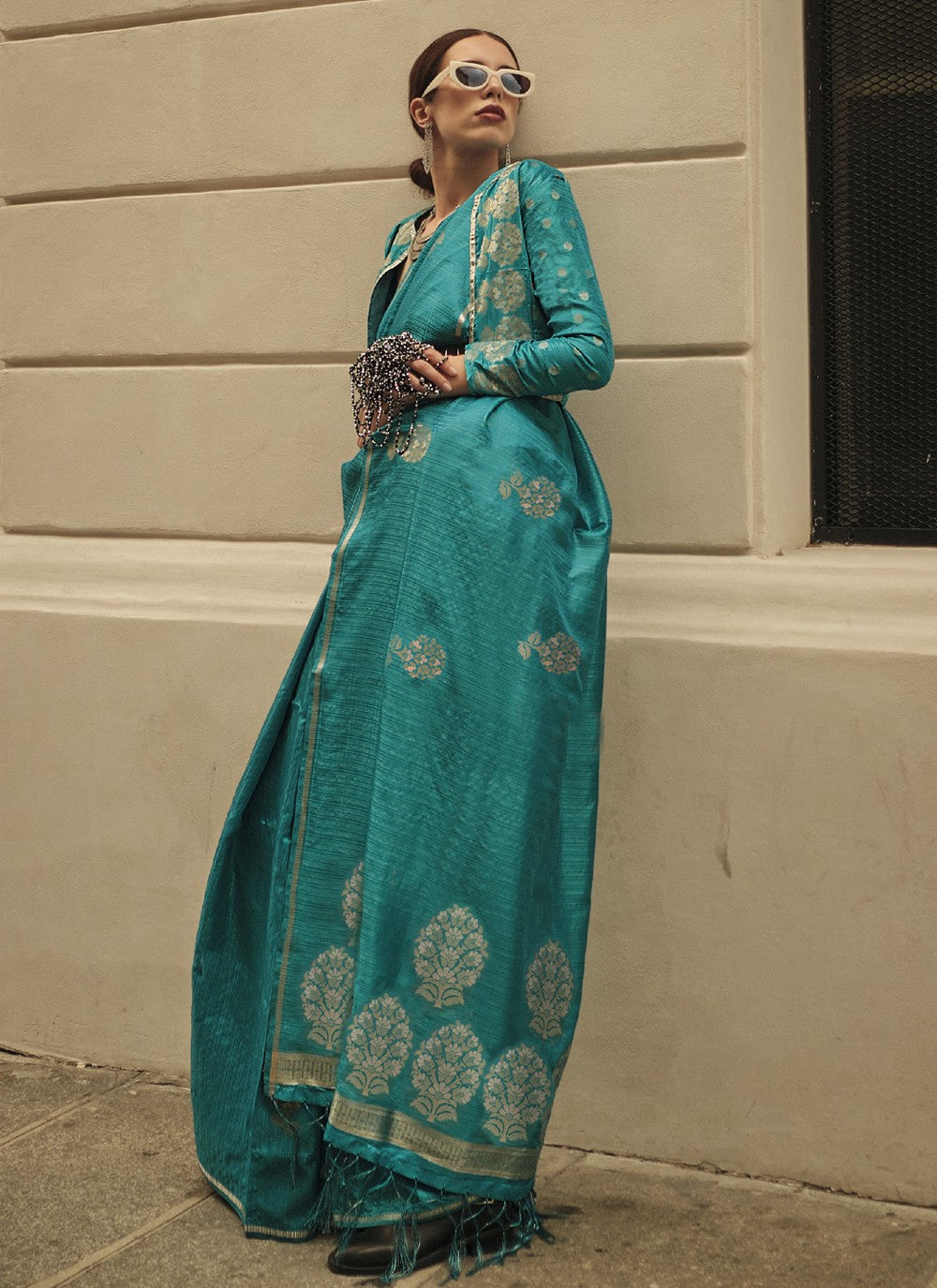 Trendy Weaving Zari Satin Saree - S3598