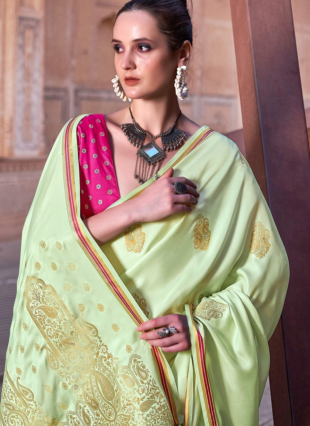 Classic Weaving Zari Satin Saree - S3679