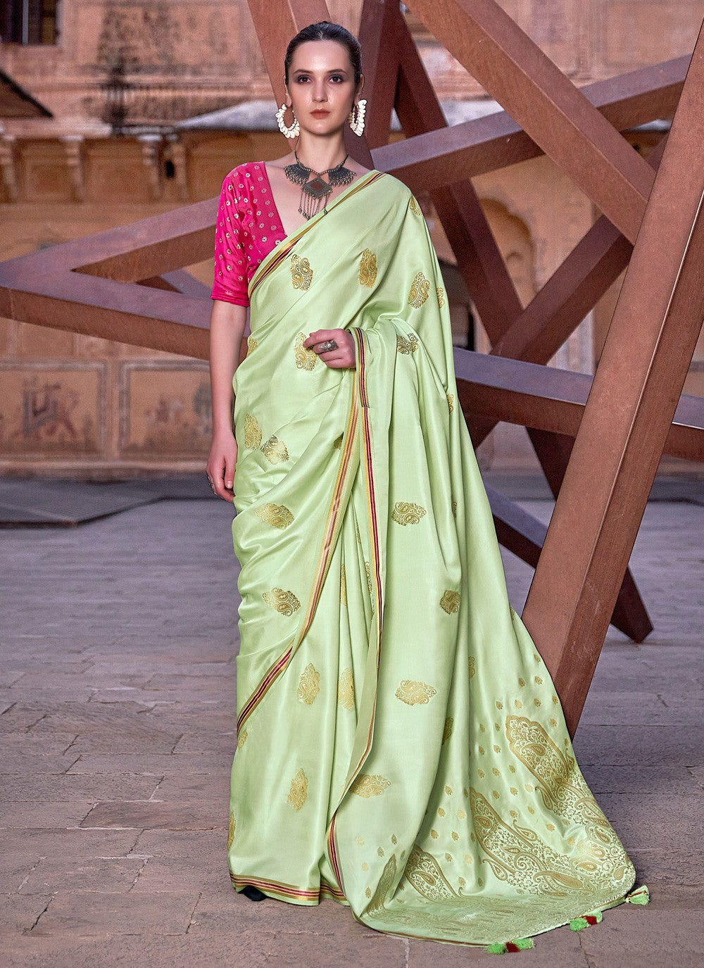 Classic Weaving Zari Satin Saree - S3679