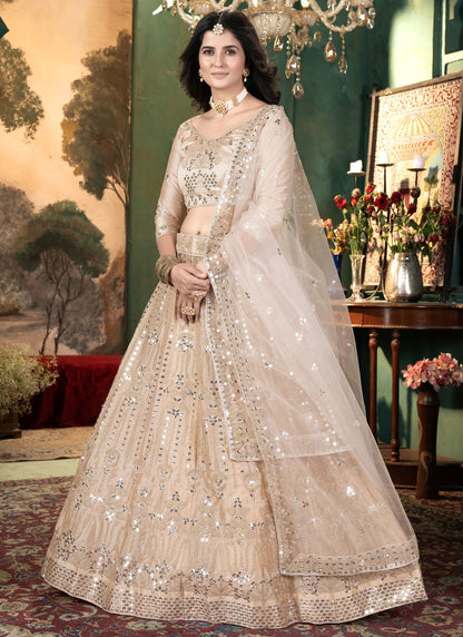 Cord Satin A - Line Lehenga - L2564