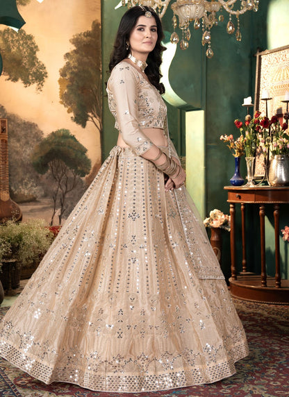 Cord Satin A - Line Lehenga - L2564