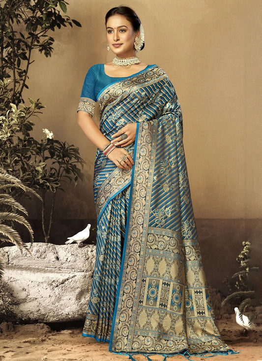 Traditional Weaving Zari Satin Silk Saree - S7937