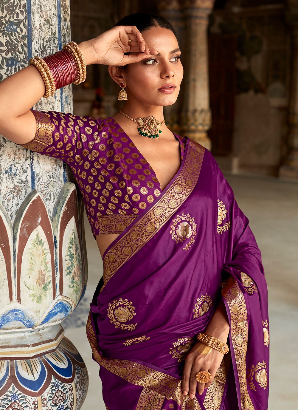 Classic Woven Satin Silk Saree - S4568
