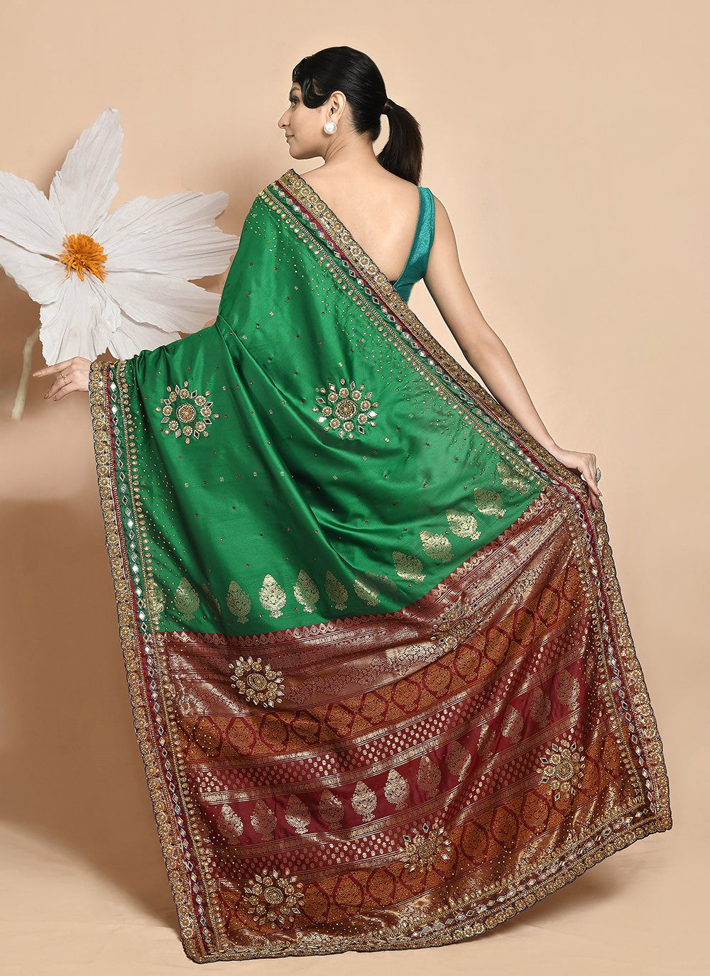 Classic Hand Embroidery Jimmy Chu Saree - S9269
