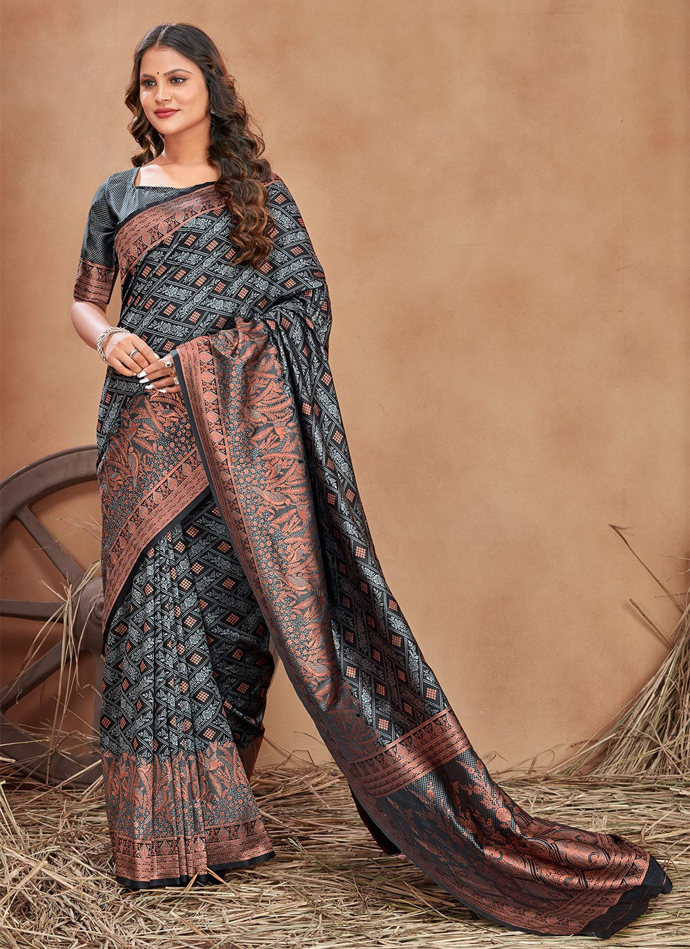 Contemporary Woven Satin Silk Saree - S2838