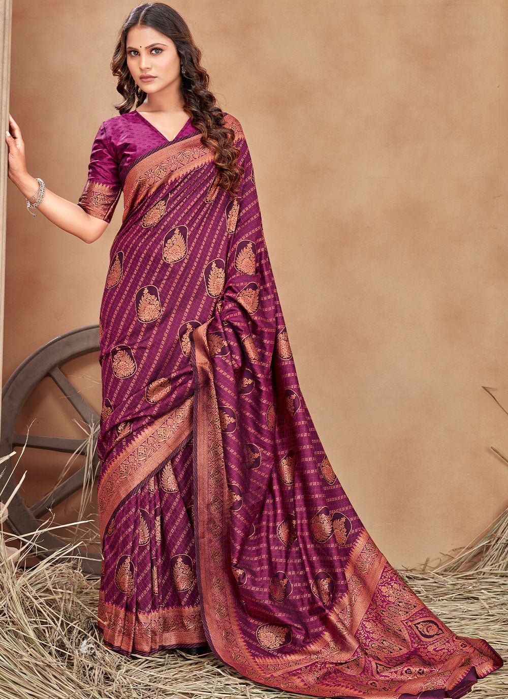 Contemporary Woven Satin Silk Saree - S2838