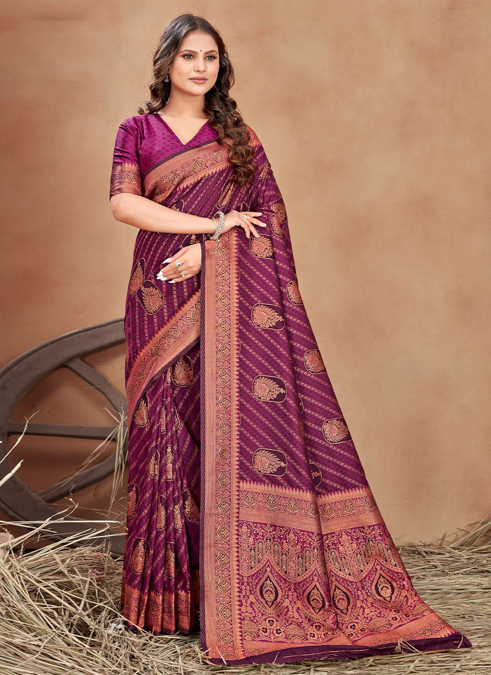 Contemporary Woven Satin Silk Saree - S2838