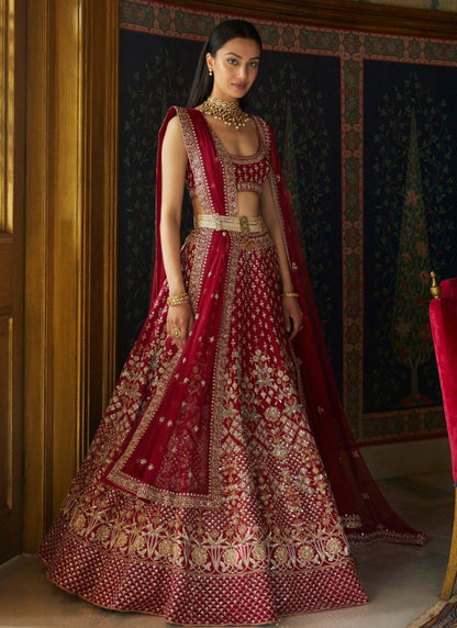 Embroidered Faux Georgette A - Line Lehenga - L2621