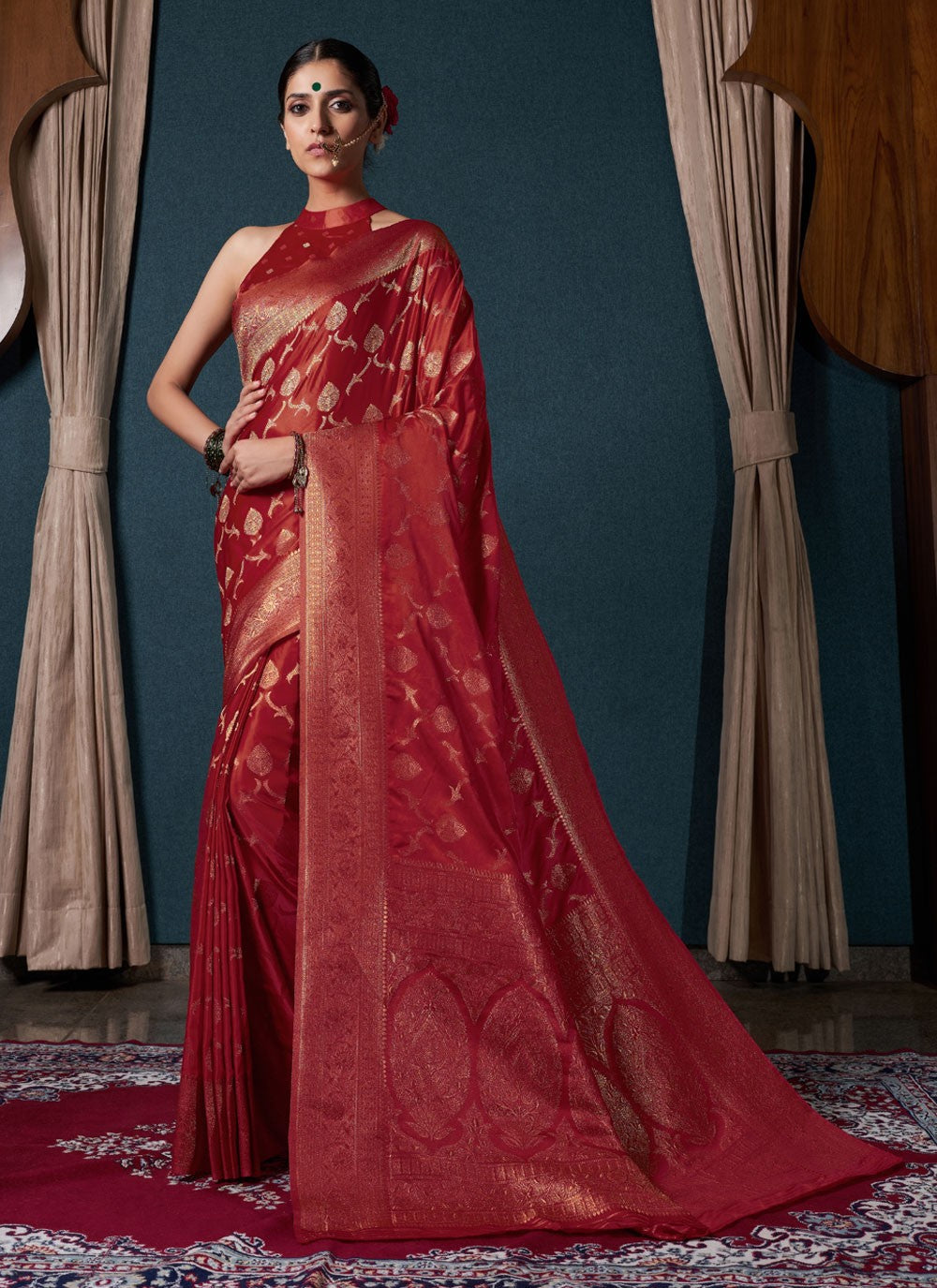 Classic Woven Satin Silk Saree - S3876