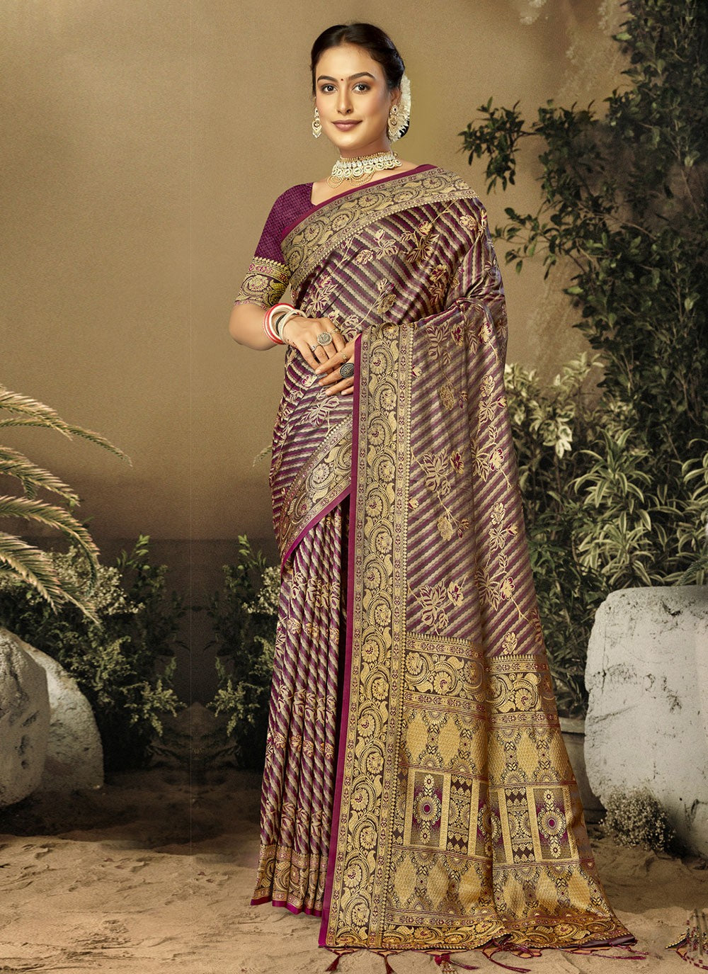 Traditional Weaving Zari Satin Silk Saree - S7937