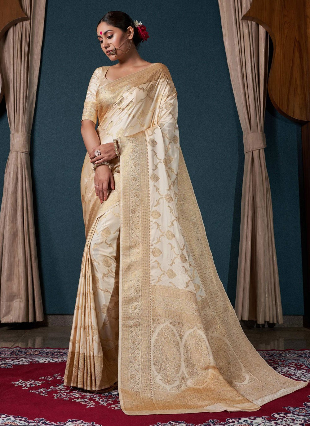 Classic Woven Satin Silk Saree - S3876