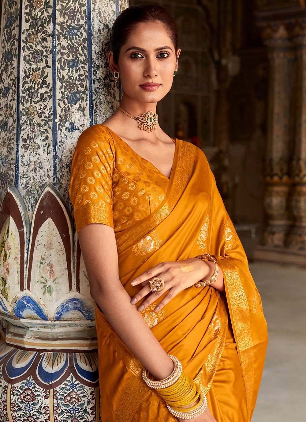 Classic Woven Satin Silk Saree - S4568