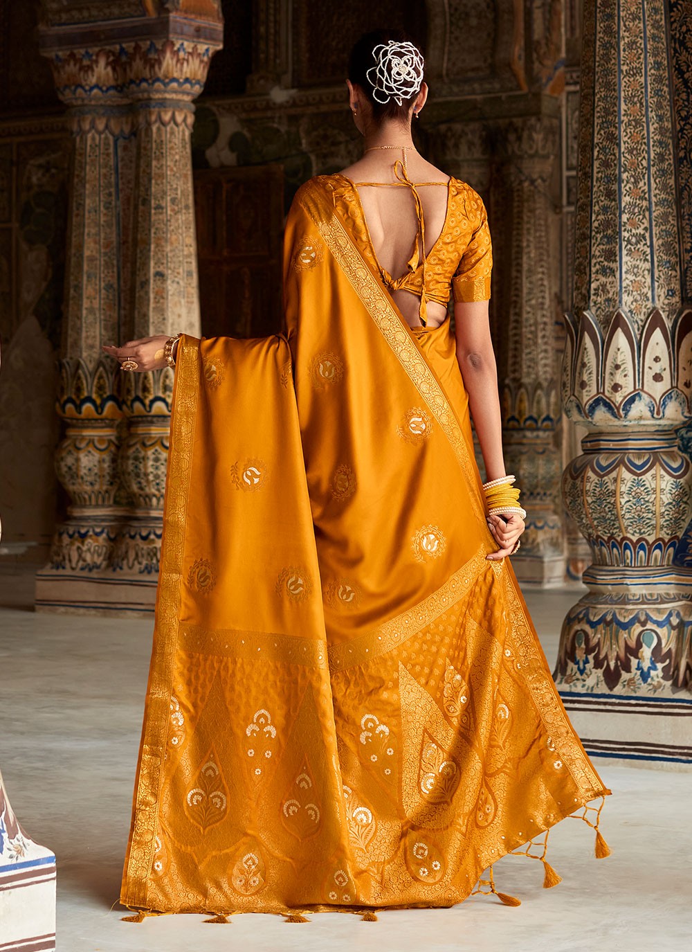 Classic Woven Satin Silk Saree - S4568