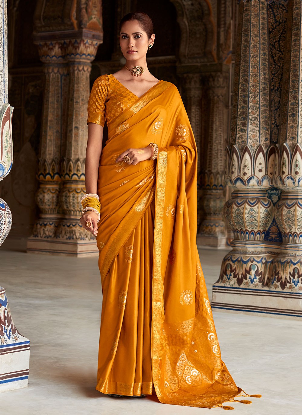 Classic Woven Satin Silk Saree - S4568