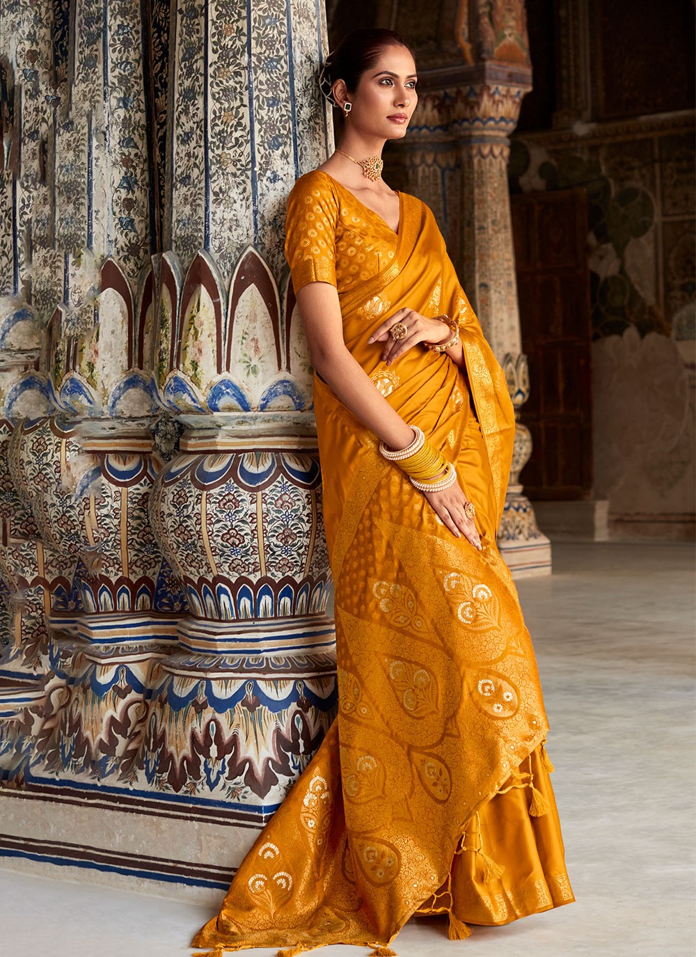 Classic Woven Satin Silk Saree - S4568