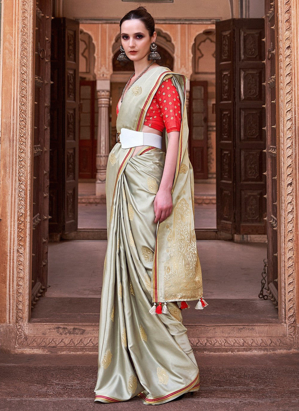 Classic Weaving Zari Satin Saree - S3679