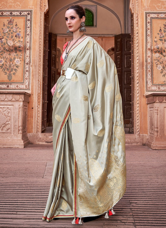 Classic Weaving Zari Satin Saree - S3679