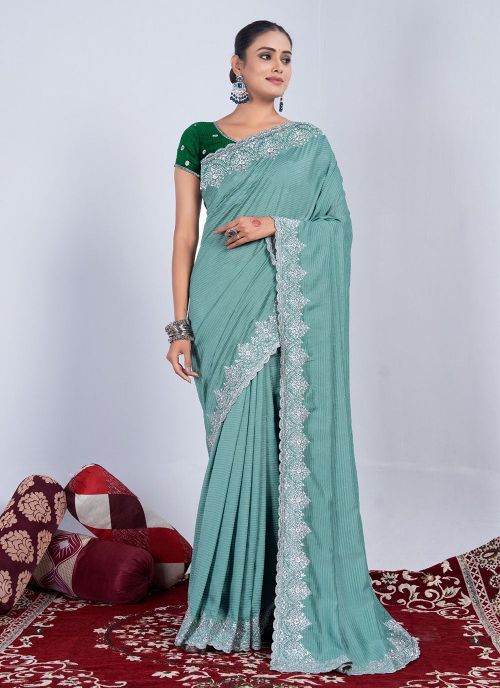 Classic Weaving Zari Rangoli Saree - S5711