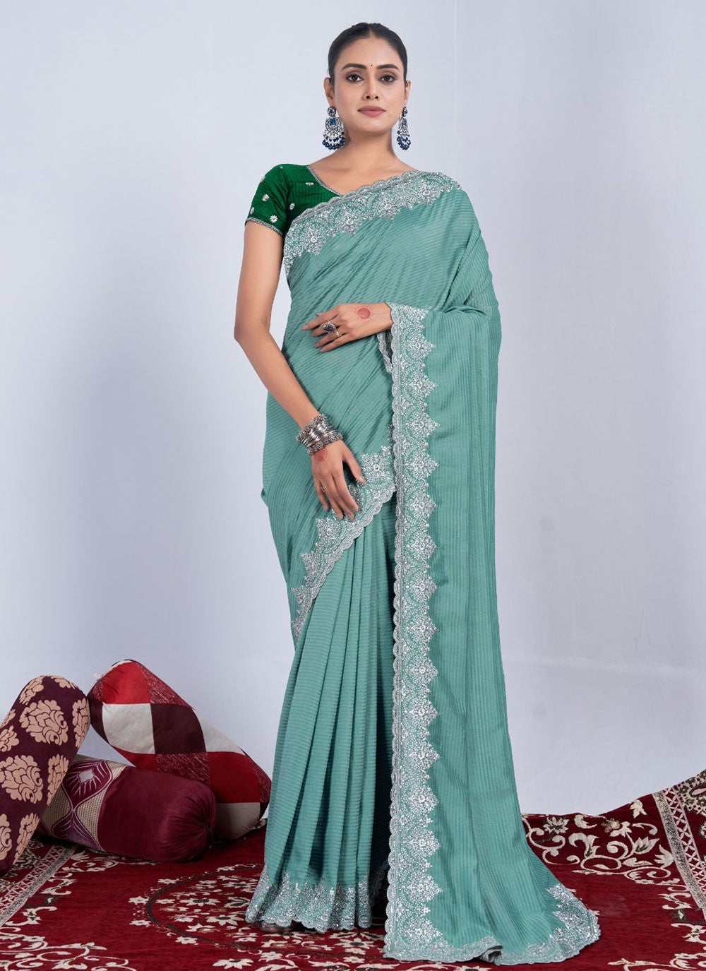 Classic Weaving Zari Rangoli Saree - S5711