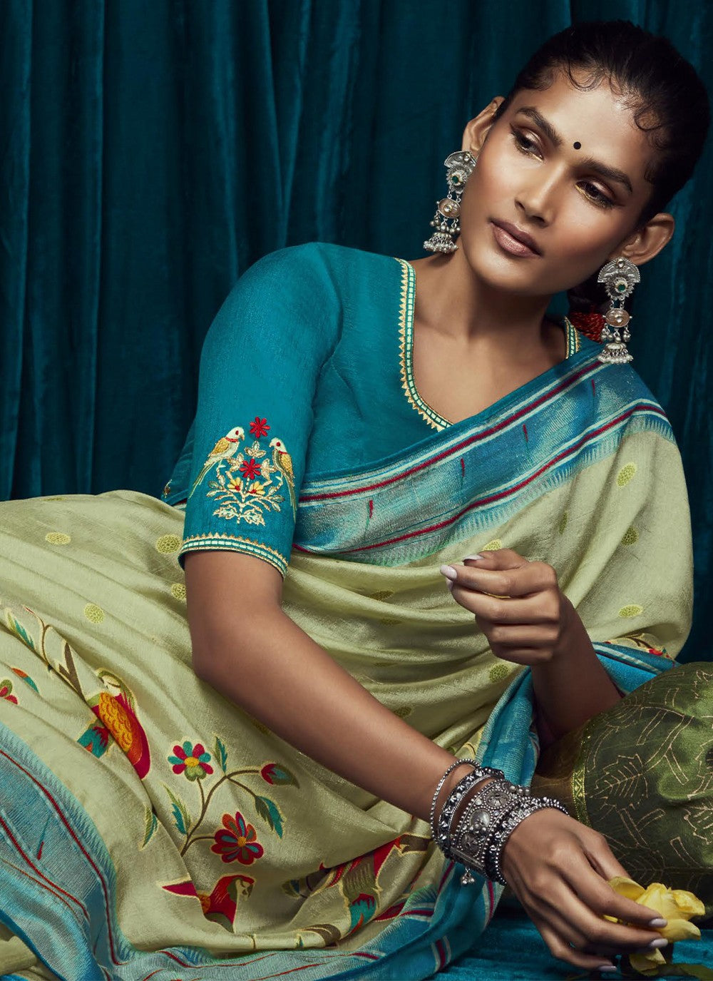 Contemporary Printed Brasso Saree - S3356