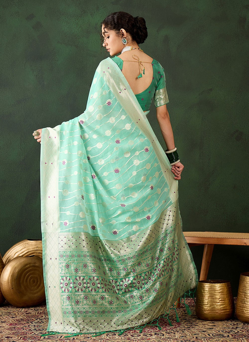 Classic Woven Cotton Saree - S8324
