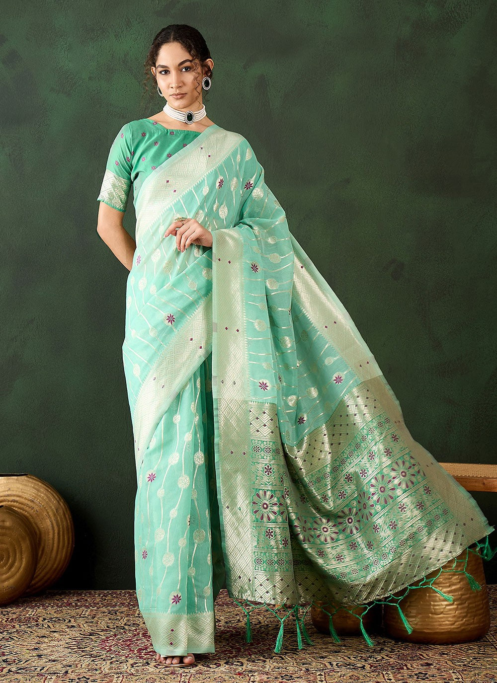Classic Woven Cotton Saree - S8324