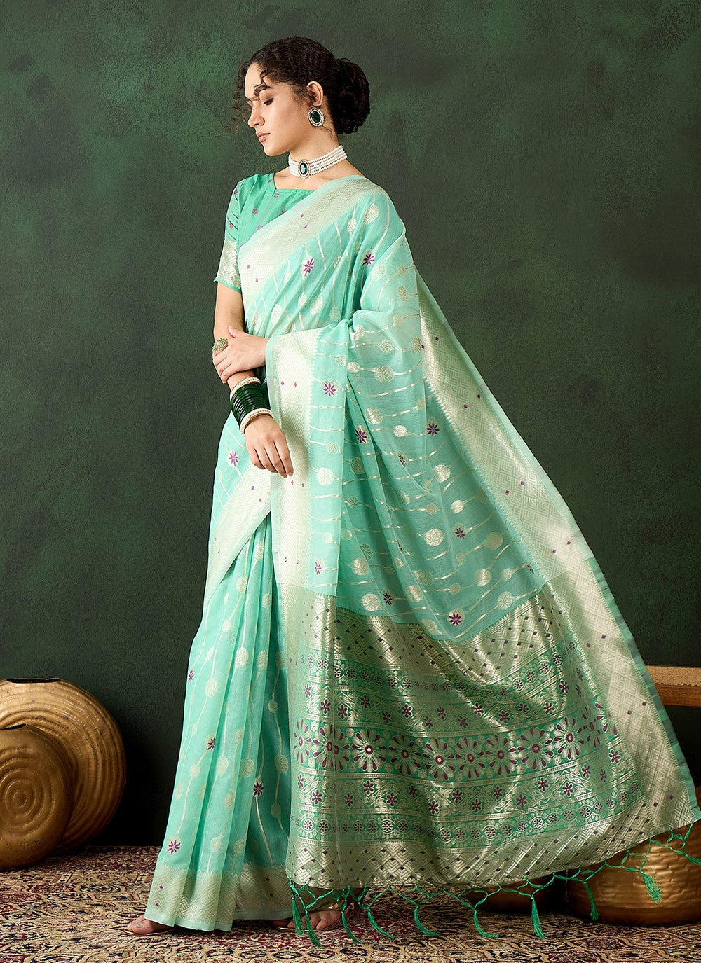 Classic Woven Cotton Saree - S8324