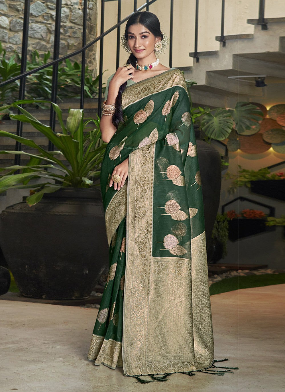 Traditional Printed Cotton Saree - S4477