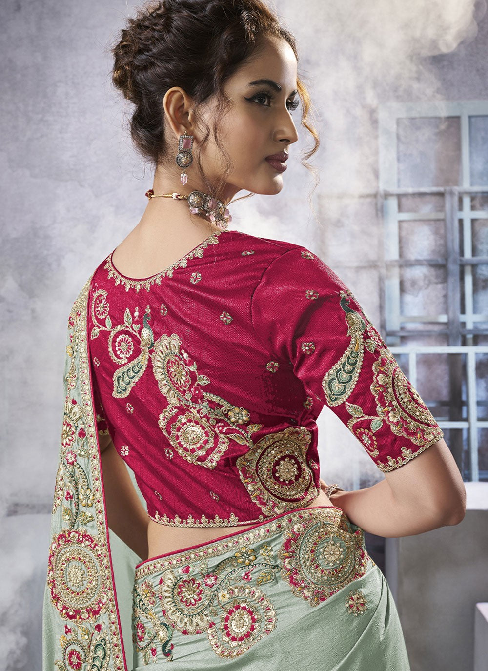 Diamond Crush Sea Green Saree S14188