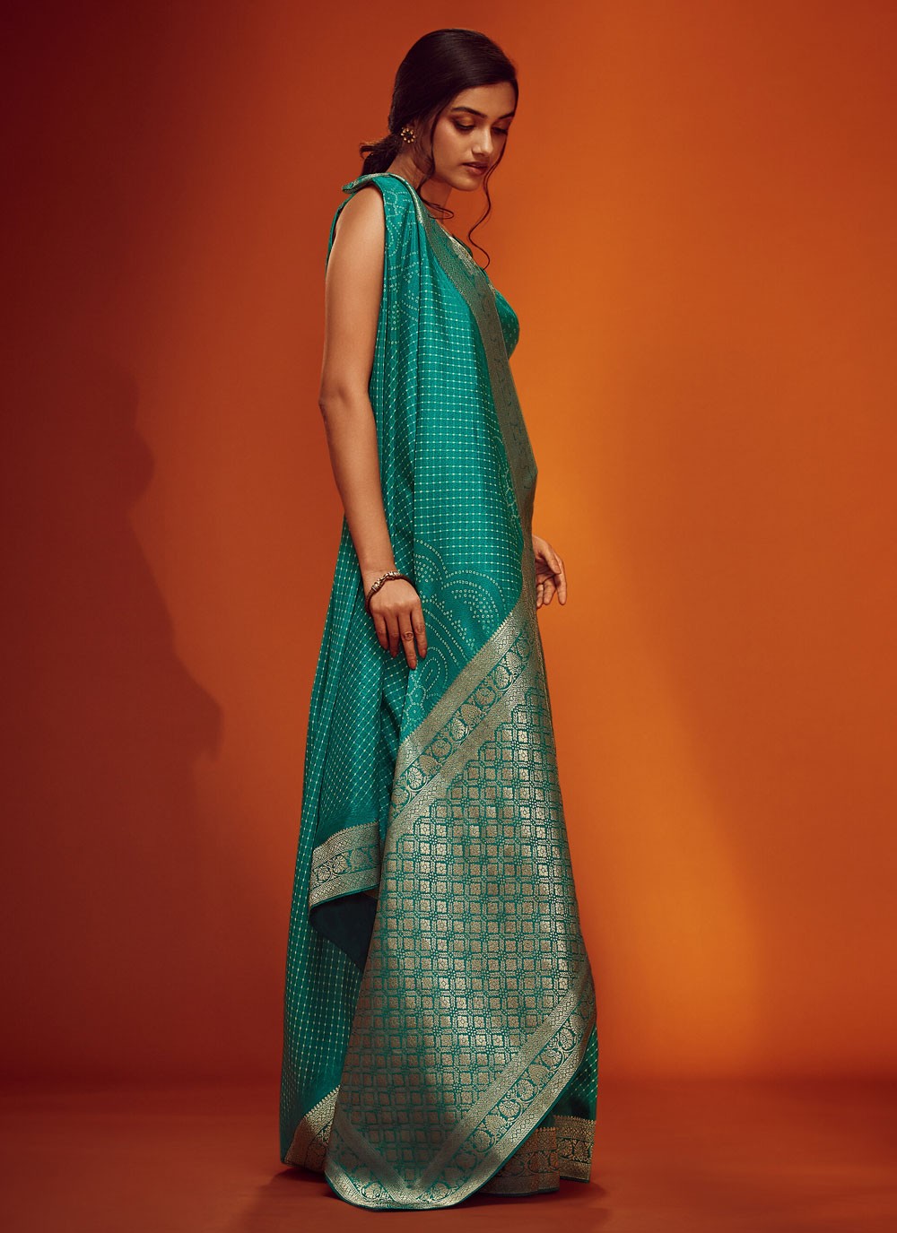 Classic Digital Print Viscose Saree - S4243