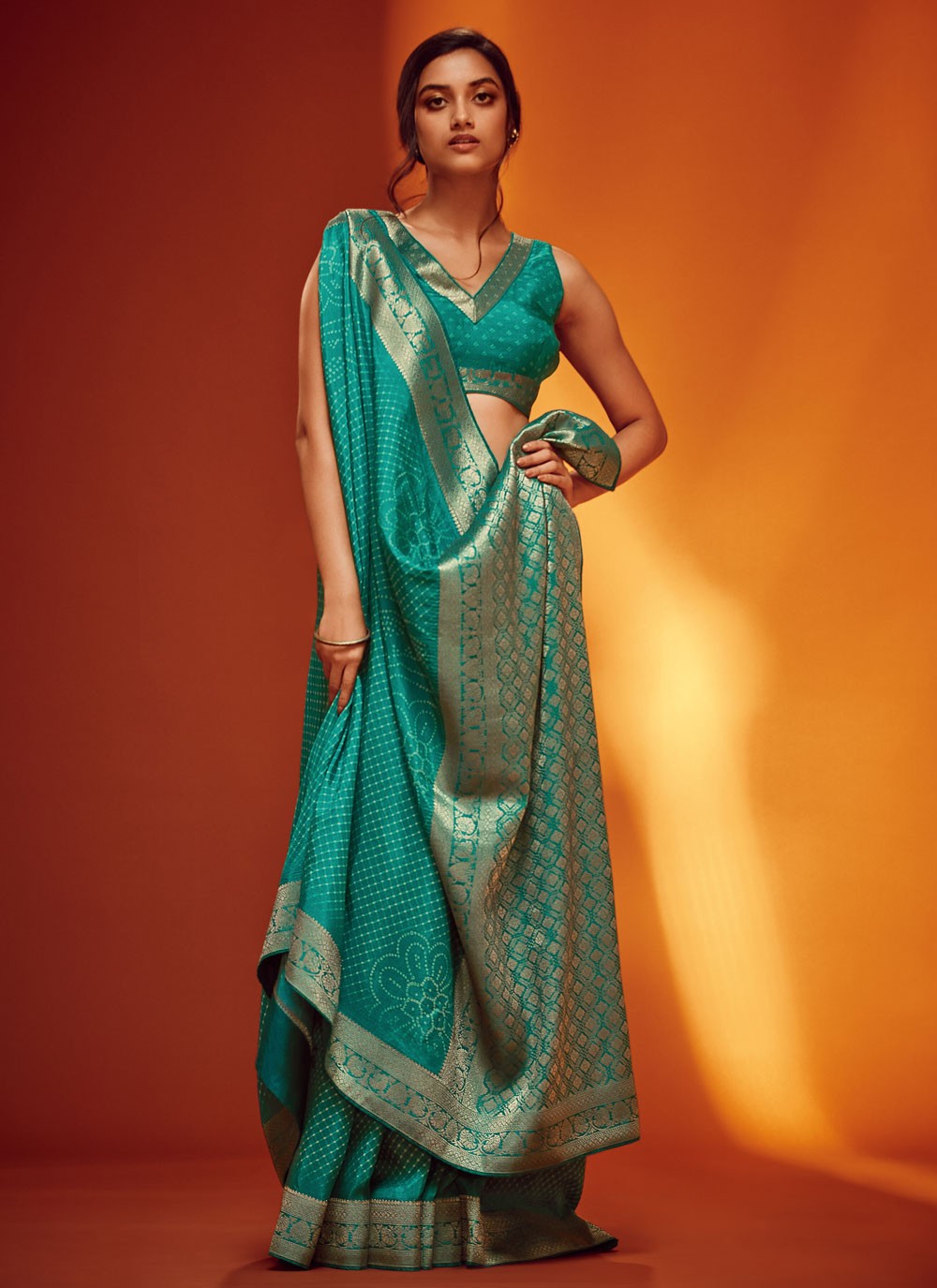 Classic Digital Print Viscose Saree - S4243