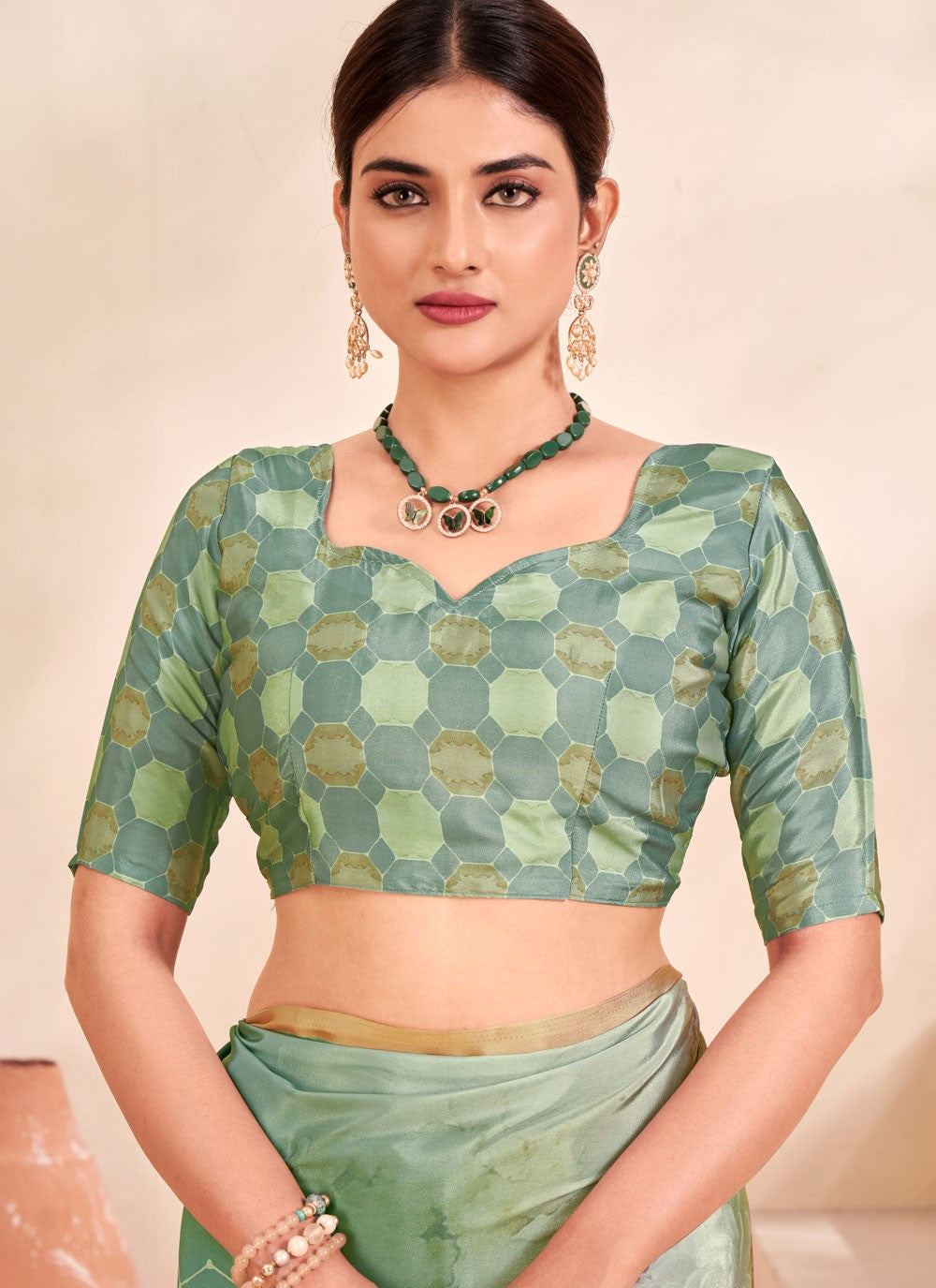 Classic Digital Print Crepe Silk Saree - S7514