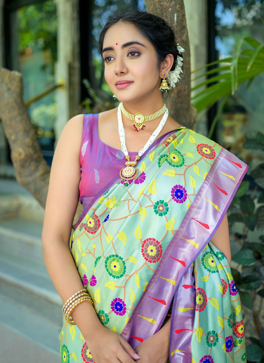 Classic Meenakari Kanjivaram Silk Saree - S4363