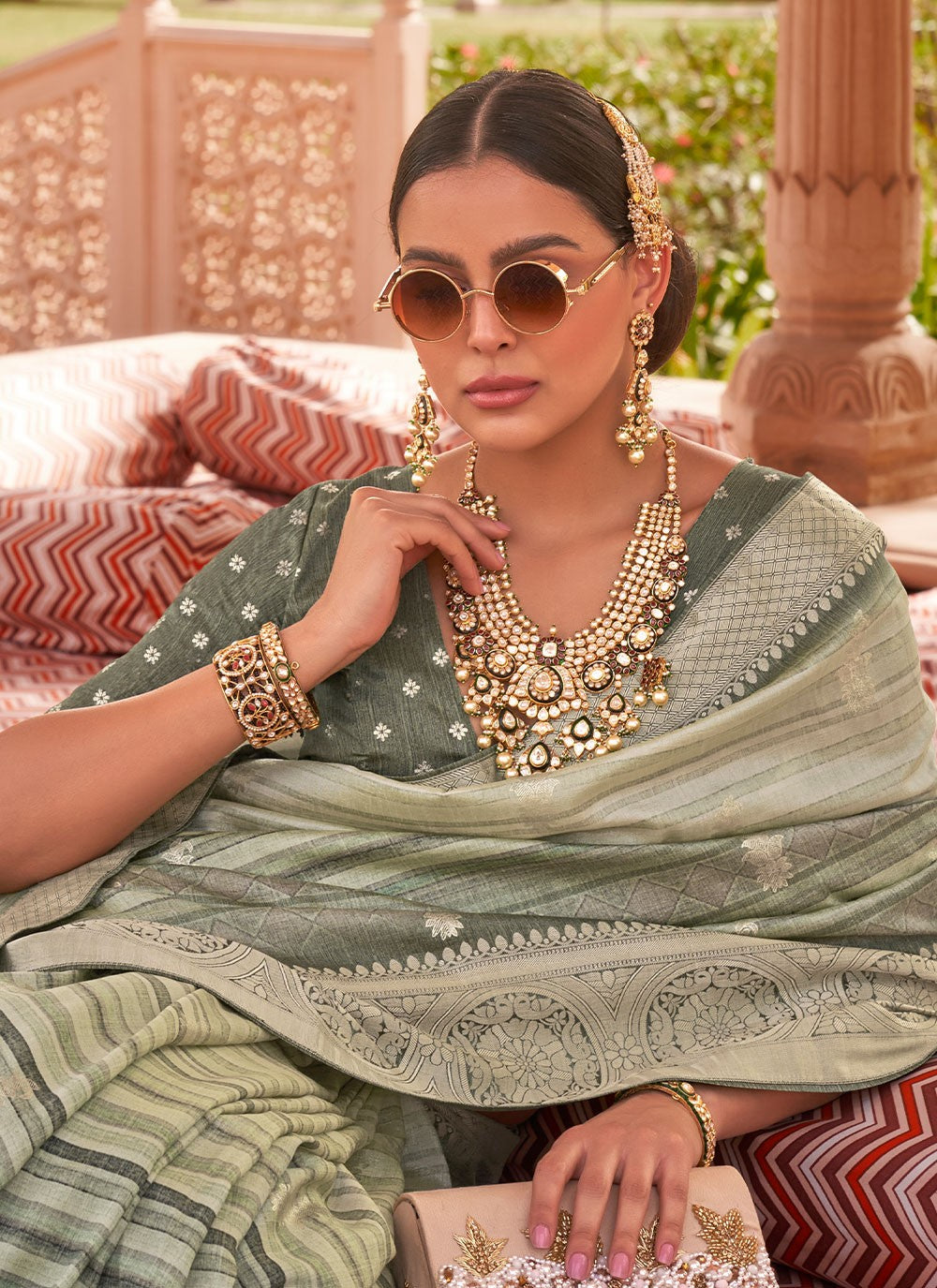 Traditional Digital Print Silk Saree - S2951
