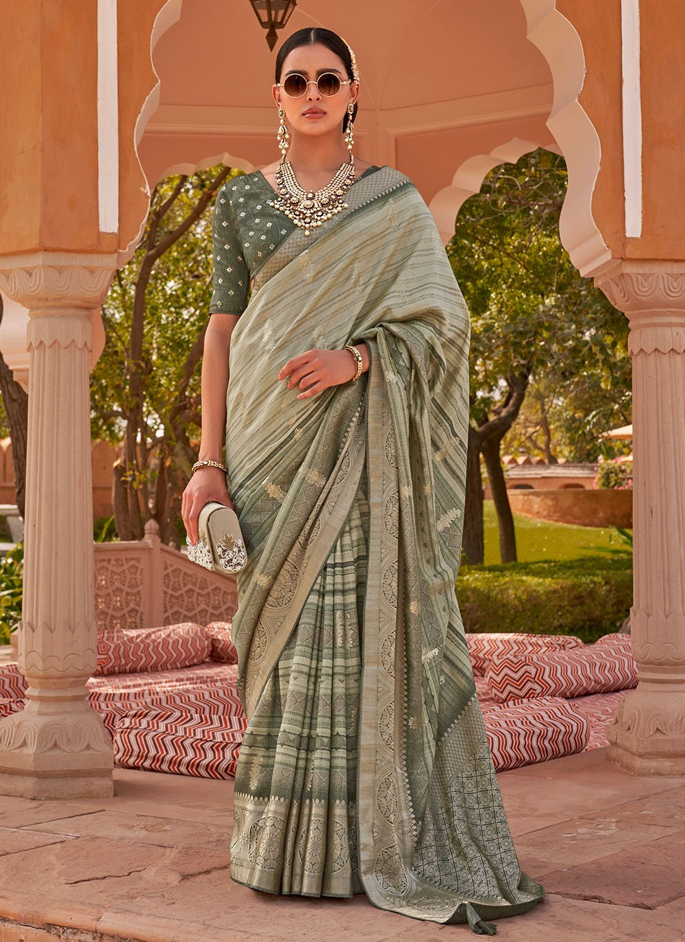 Traditional Digital Print Silk Saree - S2951