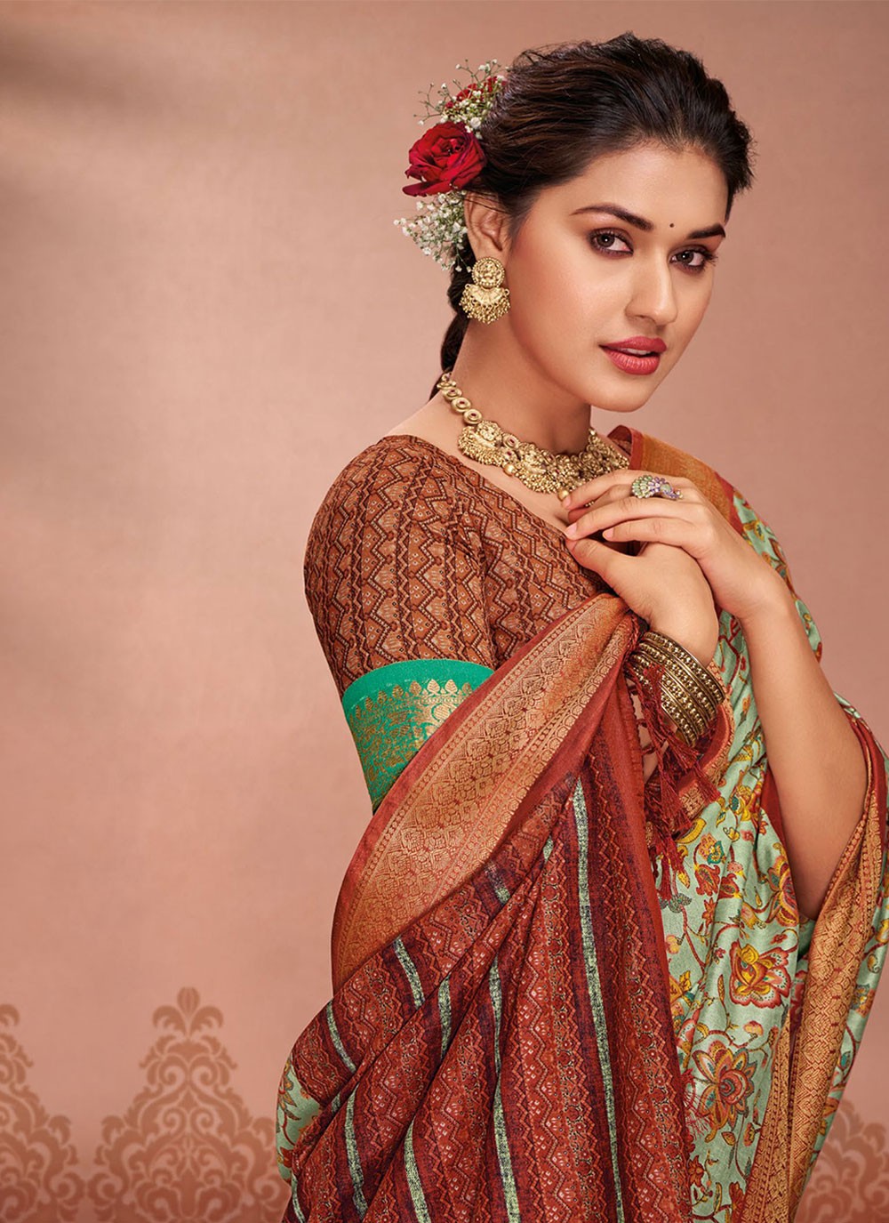 Classic Printed Silk Saree - S5577