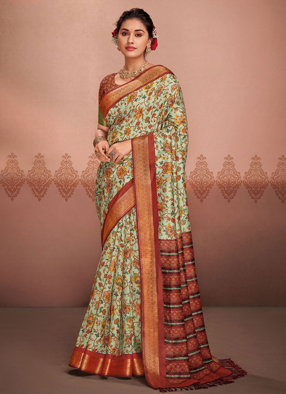 Classic Printed Silk Saree - S5577