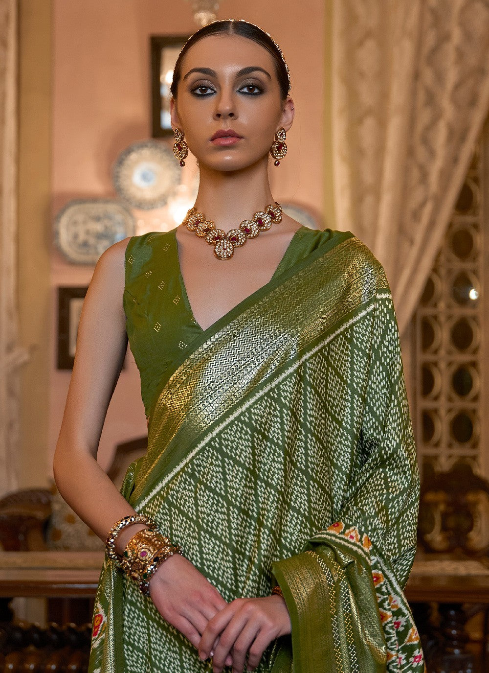 Classic Printed Patola Silk Saree - S2797
