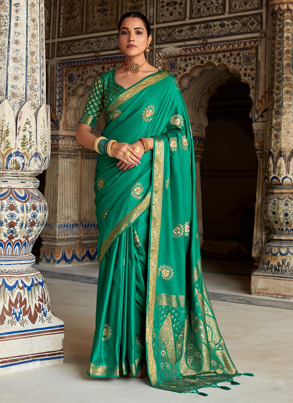 Classic Woven Satin Silk Saree - S4568