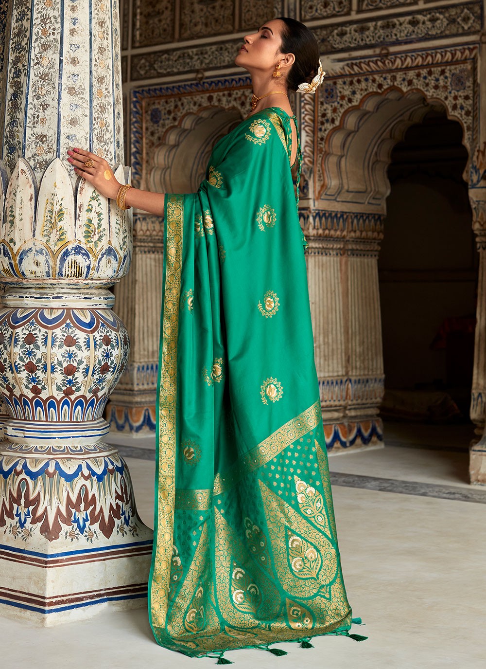 Classic Woven Satin Silk Saree - S4568